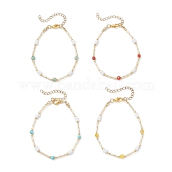 4 bracciale con perline di vetro per donna&nbsp;BJEW-MZ00261