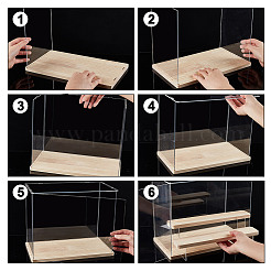 3-stöckige rechteckige Minifiguren-Präsentationsboxen aus klarem Acryl&nbsp;ODIS-WH0017-104A