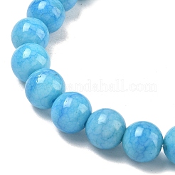 Braccialetti elasticizzati da donna con perline di vetro craquelé opaco da 10 mm&nbsp;BJEW-PH01823-12