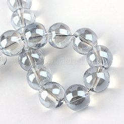 Chapelets de perles en verre électroplaqué&nbsp;EGLA-Q062-8mm-A07