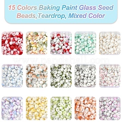127.5g 15 Farben Backlack Glas Saatperlen&nbsp;SEED-FS0001-40