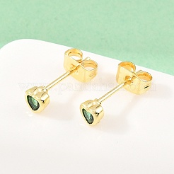 Boucles d'oreilles en laiton avec zircone cubique de micro pave&nbsp;EJEW-F405-22A-G