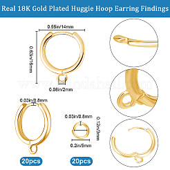 20 pieza de accesorios para pendientes de aro huggie de latón&nbsp;KK-BBC0021-39