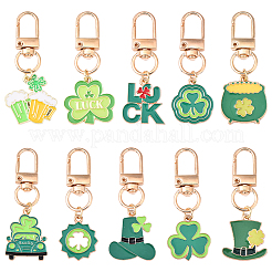 5 stücke 5 arten saint patricks day legierung emaille anhänger dekoration&nbsp;HJEW-YW00086-01