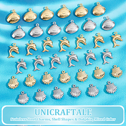 48 Stück 6 Stil 304 Edelstahl-Charms&nbsp;STAS-UN0054-81