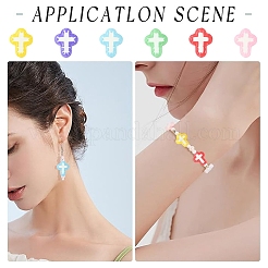 12 Stück 6 Farben Einbrennlack-Glasemailleperlen&nbsp;BLOW-YW0001-02