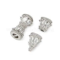 Fermoirs à vis en laiton micro pavé de zircones cubiques transparentes&nbsp;KK-H202-02B-P