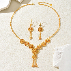 Set di orecchini e collane con nappe a forma di fiore in ottone per donna&nbsp;PY1515