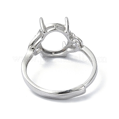 Verstellbare 925 Sterling Silber 4 Zinken Ringfassungen&nbsp;STER-K179-35P