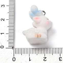 Flockige Anima-Harz-Anhänger mit Platin-Eisen-Schlaufe&nbsp;FIND-S001-13G