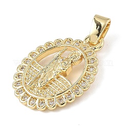 Pendentifs avec zircon cubiques à micro-pavés en laiton&nbsp;ZIRC-I356-02G-01