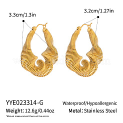 Orecchini a cerchio in acciaio inossidabile twist 304&nbsp;JE2678-1