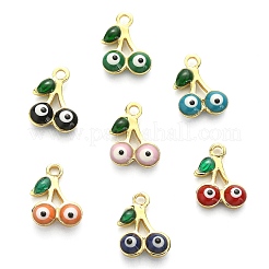 Pendenti smaltati in ottone placcato in cremagliera 50 pz&nbsp;KK-CJ0001-87
