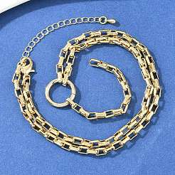 Messing-Kastenkette und Lariat-Halskette&nbsp;NJEW-H087-05G