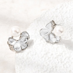 Boucles d'oreille en laiton émaillé&nbsp;KK-CBAB173-02E-P