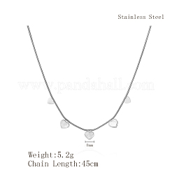 Collares colgantes de acero inoxidable con un corazón para mujer&nbsp;DA3122-1