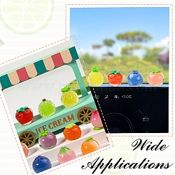 10 Stück 10 Stile Obst transparente Harz Cabochons&nbsp;RESI-CJ0004-83