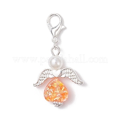 Colgantes de ángel con forma de corazón de resina transparente&nbsp;HJEW-JM04141