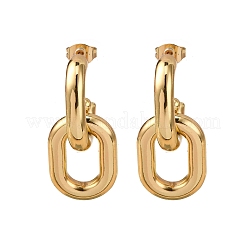 Pendientes colgantes ovalados de acero inoxidable 304&nbsp;EJEW-L304-04G