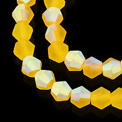 Imitez des brins de perles en verre givré bicône en cristal autrichien&nbsp;EGLA-A039-T6mm-MB22