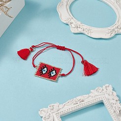 Handgefertigte japanische Samen-Rechteck-geflochtene Perlenarmbänder&nbsp;BJEW-MZ00022-02