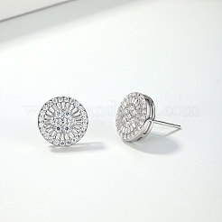 Boucles d'oreilles puces en argent sterling pavé de moissanite pour femme&nbsp;MB9290