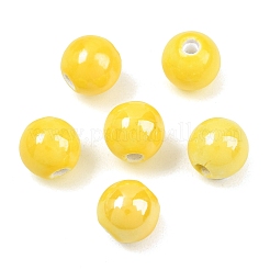 Cuentas redondas de porcelana esmaltada&nbsp;X-PORC-S489-10mm-10