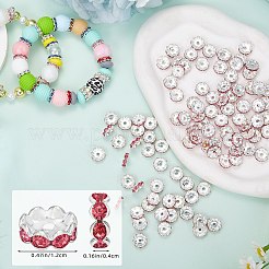 120 Stück Messing Strass Abstandsperlen&nbsp;FIND-SZ0003-70B