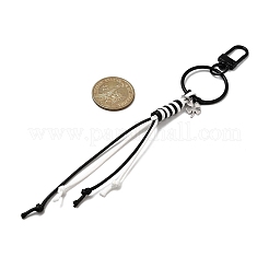 Cordino in poliestere cerato coreano e decorazioni pendenti a forma di trifoglio in acciaio inossidabile 201&nbsp;HJEW-JM04414-02