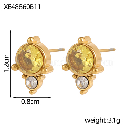 Ohrstecker aus 304 Edelstahl mit Zirkonia&nbsp;STAS-OY009-15G