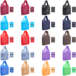 20 Stück 12 Farben wiederverwendbare Einkaufstaschen aus Polyester für Supermärkte&nbsp;ABAG-CN0001-50