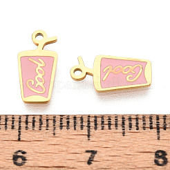 304 Edelstahl-Emaille-Anhänger&nbsp;STAS-T065-66G-02