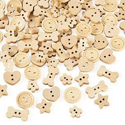 100 stücke 5 arten holz tasten&nbsp;BUTT-TA0001-46