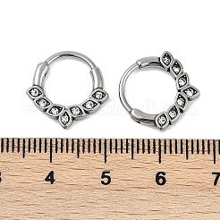 Creolen mit Pferdeauge aus chirurgischem Edelstahl 316 mit klaren Zirkonia&nbsp;EJEW-G416-38AS