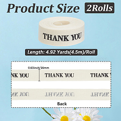 2 Rolle Polycotton-Band mit Dankesmuster&nbsp;OCOR-CP0001-32