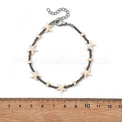 Braccialetti da donna con perline di pirite naturale e turchese sintetico.&nbsp;BJEW-JB14068