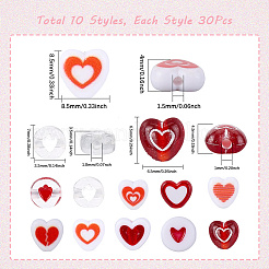 300 Stück 10 Stile undurchsichtige und transparente Acrylperlen-Sets&nbsp;OACR-SP0001-39