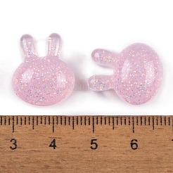 Cabochons décodés lapin en résine époxy transparente&nbsp;CRES-P035-03B