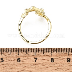 Anillos de dedo de circonita cúbica con micro pavé de latón para mujer&nbsp;CU-CBAE7DF-14G-01