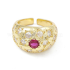 Anello a polsino aperto con cupola in zirconi cubici&nbsp;RJEW-P079-09G-03