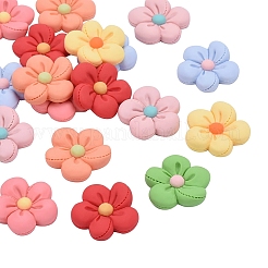 35 pièces cabochons givrés en résine 7 couleurs&nbsp;CRES-CJ0001-24
