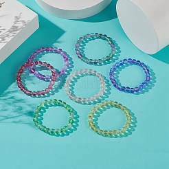Set di braccialetti elasticizzati con perline rotonde in vetro bling 7 pz 7 colori per donna&nbsp;BJEW-JB08993