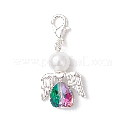 Herz Engel Glas & Glasperlen Anhänger Dekorationen&nbsp;HJEW-JM03773-03
