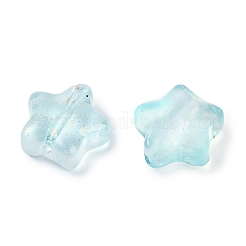 Perles de verre dépoli peintes à la bombe transparente&nbsp;X2-GLAA-NH0003-01G