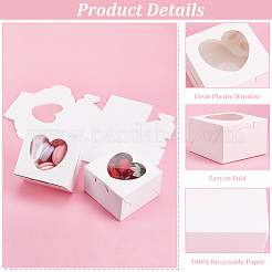 Quadratische Geschenkboxen zur Aufbewahrung von Muffins aus Kraftpapier&nbsp;CON-WH0095-95A