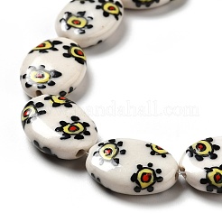 Abalorios de la porcelana hecha a mano impresos&nbsp;PORC-F005-01D