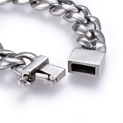 Bracciali con catene a maglie in acciaio inossidabile 304 anti-ossidazione&nbsp;BJEW-E346-15P