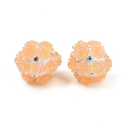 Perline di strass in argilla polimerica con rose acriliche luminose in rilievo&nbsp;CLAY-H003-06C