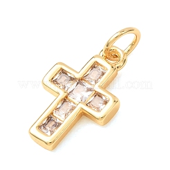 Breloques en laiton zircon cubique transparent&nbsp;CU-CBA65F0-02G