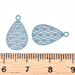Pendentifs en filigrane d'acier inoxydable 430 peints par pulvérisation&nbsp;STAS-WH0047-78B